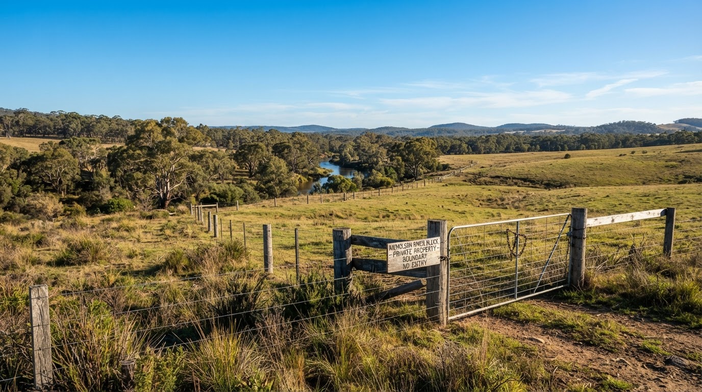Nicholson River Estate corner block boundary view with surrounding established homes